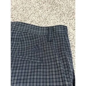 Adidas Golf Shorts Men's Size 38 Blue Plaid 12" Inseam Cotton Slash Pocket
